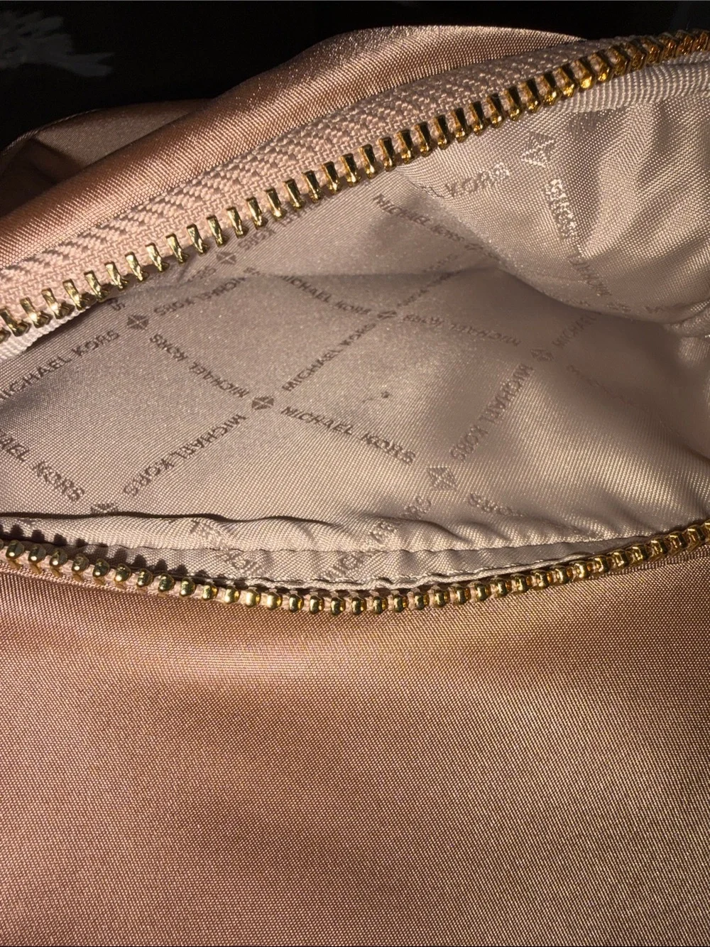 Michael Kors Satin and Leather Backpack in Warm Brown